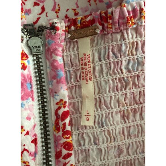 Free People Tomas Mini Dress Women's Large Sleeveless Floral Confetti Combo NEW - Picture 6 of 10